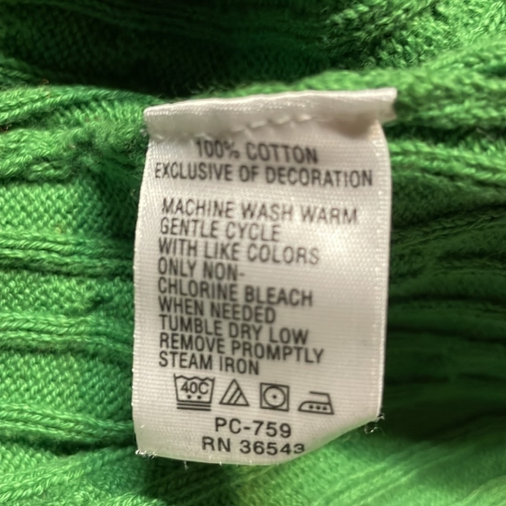 Izod women’s green cable knit long sleeve crewneck sweater. Size S. - Picture 7 of 7